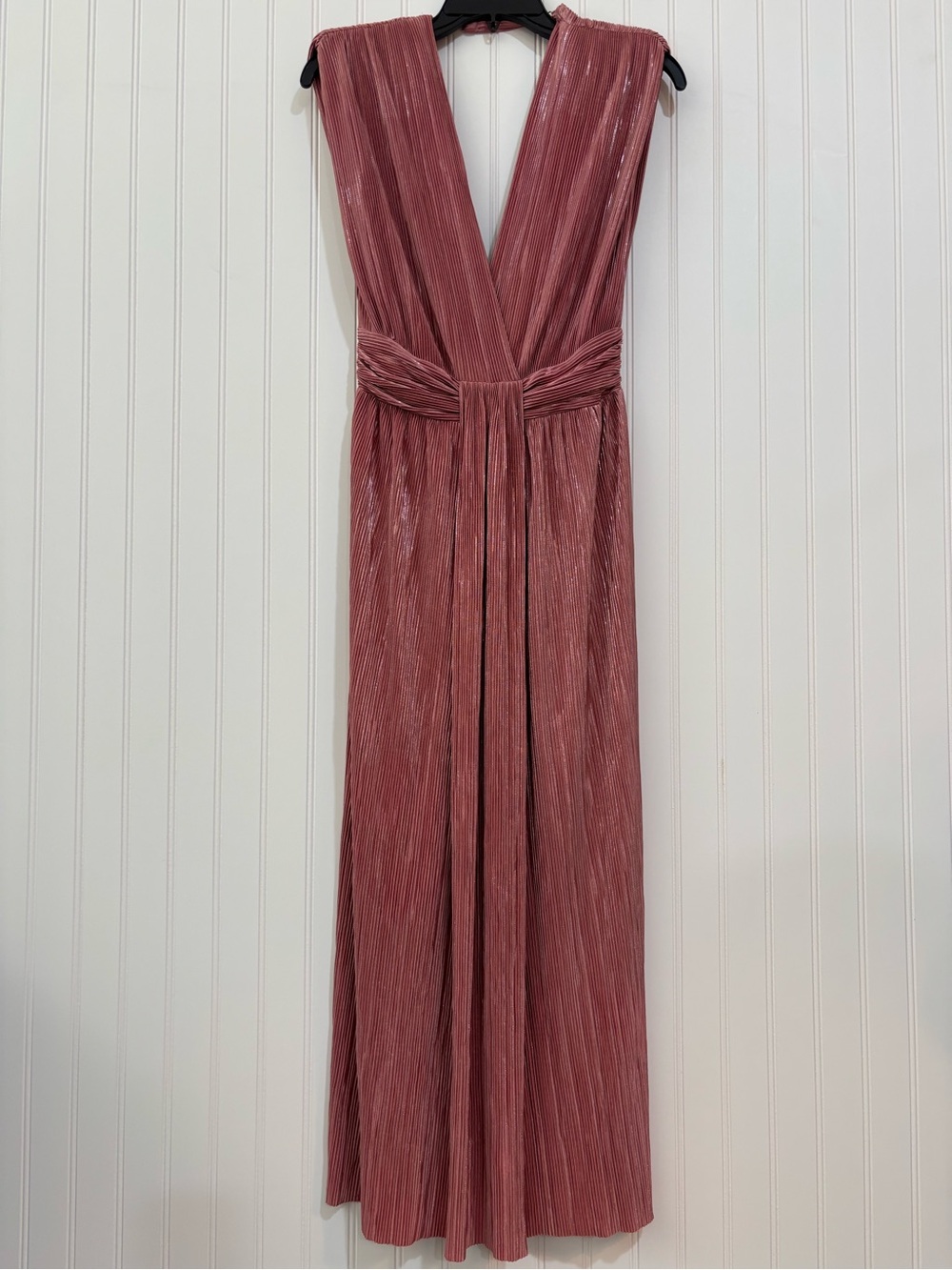 Sabina Musayev Shimmering Pink Pleated Maxi Dress - Picture 4 of 6